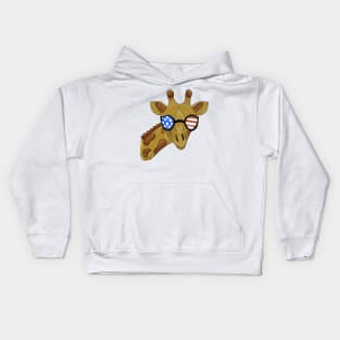 4th of july giraffe Kids Hoodie